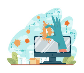 Virus protection. Barrier for dangerous viruses and bacteria. Virus pandemic