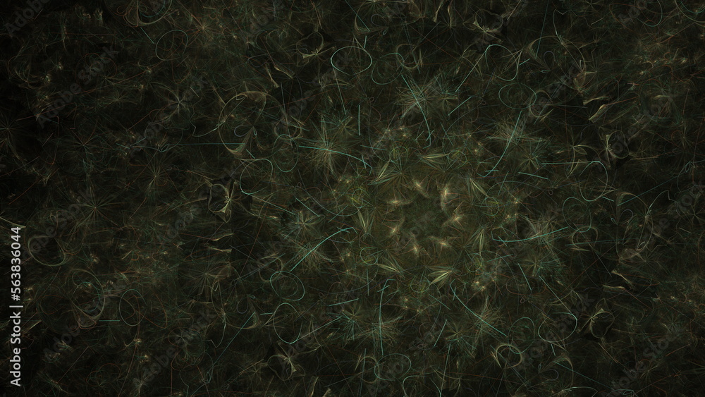 Poster luminous modern abstract background, fractal world. digital space for use in design. round shapes an