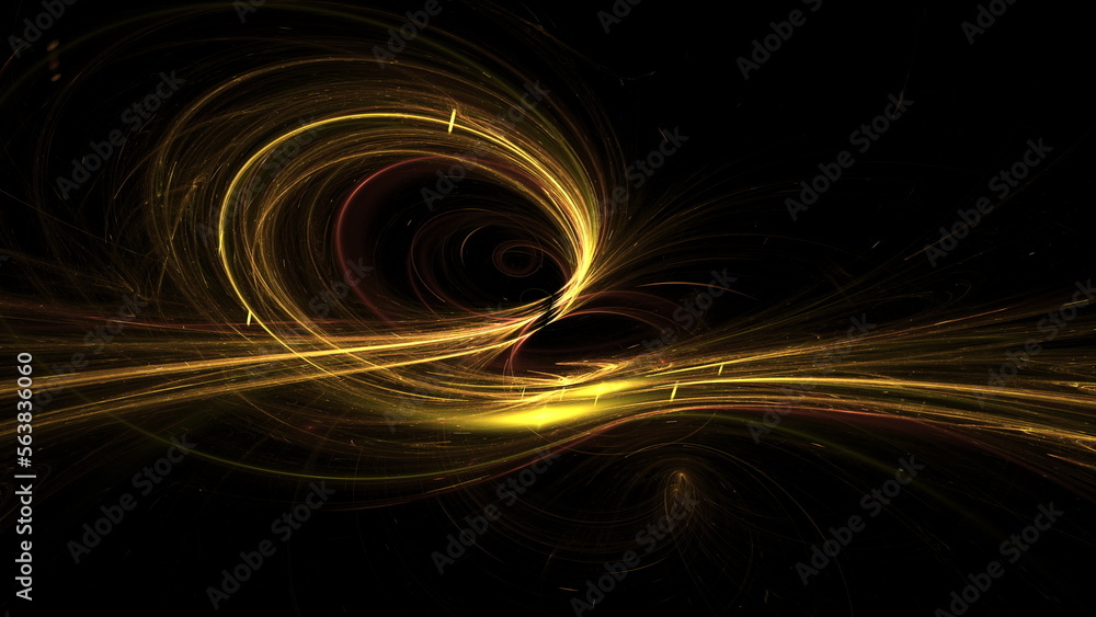 Poster luminous modern abstract background, fractal world. digital space for use in design. round shapes an