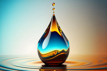 Drop of oil. Shine yellow Cosmetic oil or Cosmetic Essence Liquid drop. Fresh engine oil liquid eco nature.