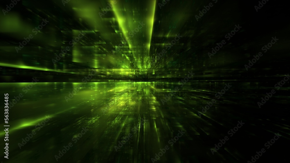 Poster digital space, information transmission, big data processing. digital universe, data matrix, cloud t