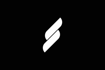 Minimal and creative letter S logo template on Black Background