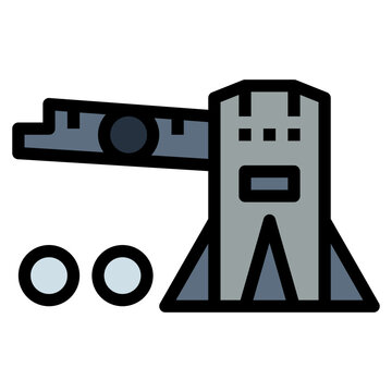 Pitching Machine Filled Outline Icon Style