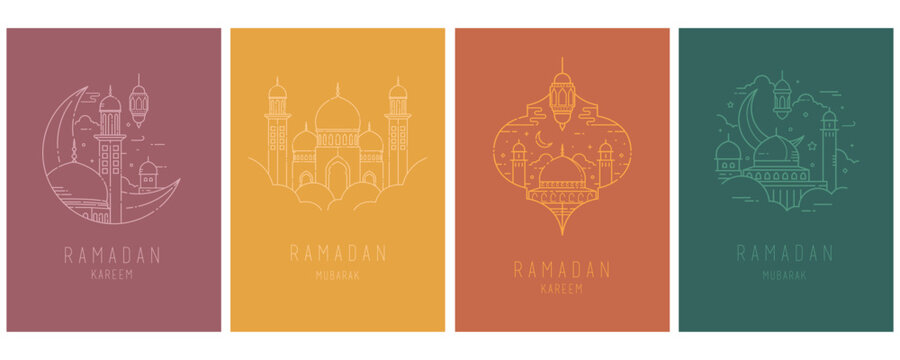 Ramadan Kareem. Islamic greeting card template with ramadan for wallpaper design. Poster, media banner.