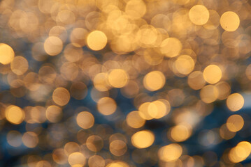 pebble background bokeh in the sunset