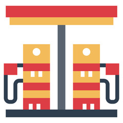 fuel station flat icon style