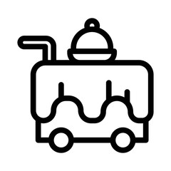 room service line icon illustration vector graphic
