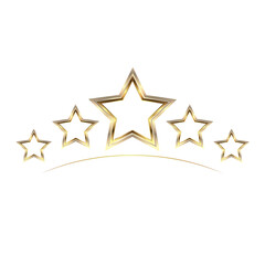 Golden stars vector design, premium gold star icon, symbol, mark and object. Gradient golden star shape on a dark background.