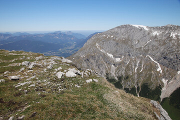 Fototapeta premium The view from mountain Schneibstein, the Bavarian Alps