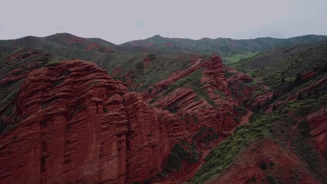 Nature And Rocks Of Jety Oguz In Kyrgyzstan, Aerial View