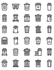vector icon trash bin outline style. Pixel perfect. editable stroke
