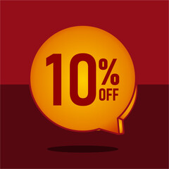 Sale bubble 10 percent red vector