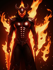Fototapeta premium Devil scream character as a red demon or monster. Generative AI