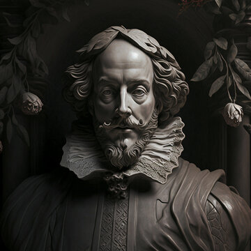 Stone portrait of William Shakespeare