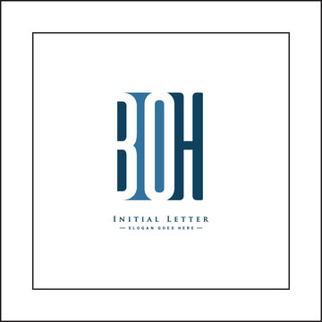 Initial Letter BOH Logo - Minimal Business Logo for Alphabet B, O and H