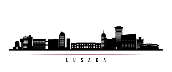 Foto op Aluminium Lusaka skyline horizontal banner. Black and white silhouette of Lusaka, Zambia. Vector template for your design. © greens87