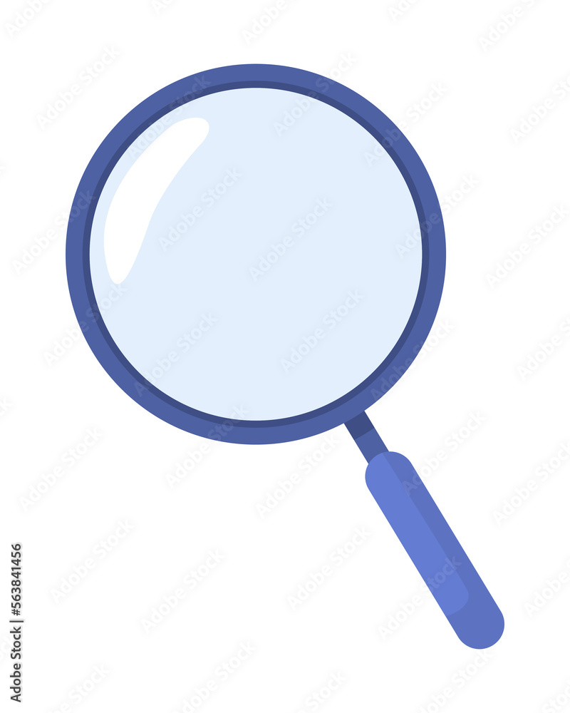Poster magnifying glass semi flat color vector element. reading magnifier. glass lens. editable item. full 