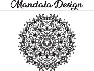 Circular in form of mandala with lotus flower for Henna,Floral background Mandala design