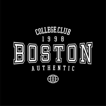 Design vector typography for t-shirt streetwear clothing. boston concept. with white color. perfect for modern t-shirt design