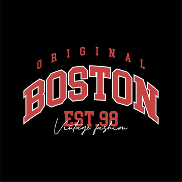 Design vector typography for t-shirt streetwear clothing. boston concept. with white color. perfect for modern t-shirt design