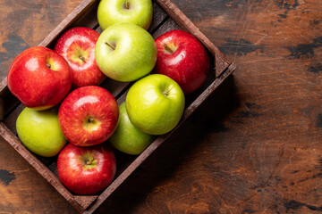 Red and green garden apples