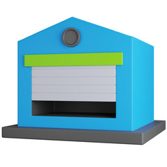 3d rendering Warehouse is almost closed isolated