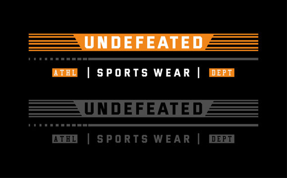 Undefeated vector typography for t-shirt. perfect for simple style