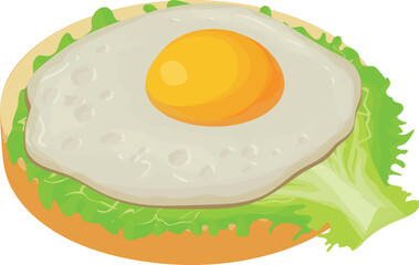 Egg sandwich icon isometric vector. Sandwich with fried egg and lettuce leaf. Food concept, snack, appetizer