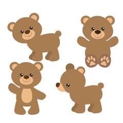 Obraz na płótnie Canvas Cute baby bear vector cartoon illustration