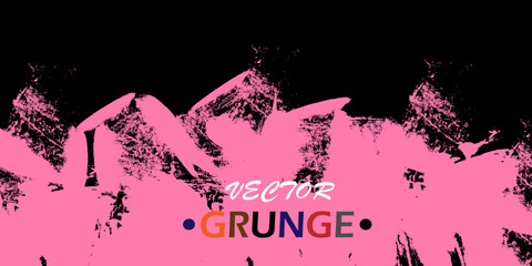 Abstract grunge pink on black