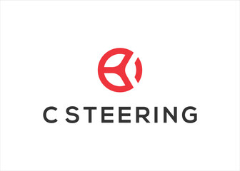 letter c with steering car logo design vector illustration