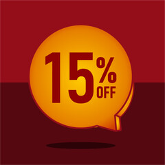  15 percent red vector sale