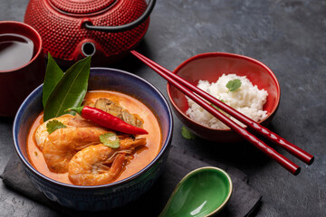 Thai Tom Yum Soup and tea