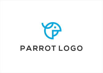 Parrot Logo Design Vector Illustration Template
