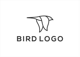  Bird logo template with line art style