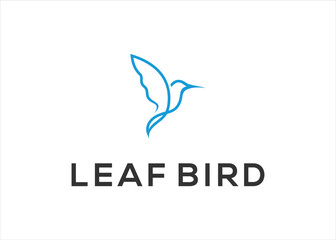 leaf bird logo design vector illustration template