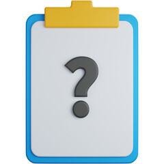 3d rendering task list with question mark isolated