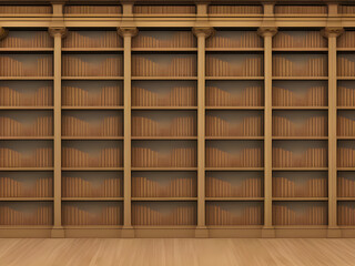 bookshelves in the library