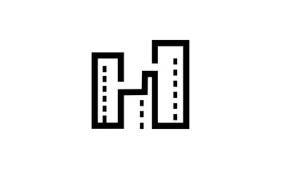 minimalist building vector logo line art