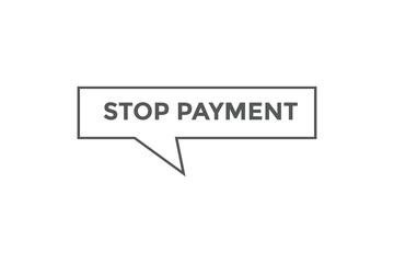 Stop payment button web banner templates. Vector Illustration
