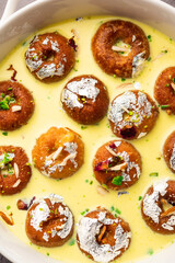 Rasbali is a traditional Indian sweet made from chhena or cottage cheese and dipped in sugar syrup