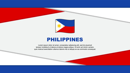 Philippines Flag Abstract Background Design Template. Philippines Independence Day Banner Cartoon Vector Illustration. Philippines Vector