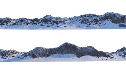 3d render trees and mountains during winter