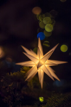 Illuminated star lantern in Christmas