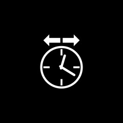 Clock icon isolated on black background.