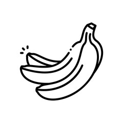 Banana vector icon blue outline style