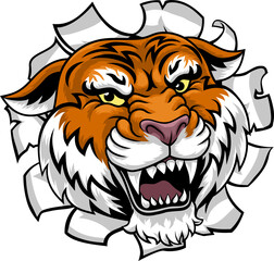 Tiger Animal Sports Team Cartoon Mascot