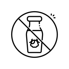 No milk vector icon blue outline style
