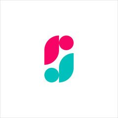 Modern abstract simple Letter RJ logo
