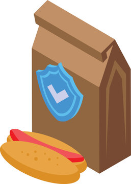 Fast food critic icon isometric vector. Safety restaurant. Cooking control